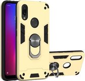 Voor Xiaomi Redmi 7 / Y3 2 in 1 Armor Series PC + TPU beschermhoes met ringhouder (goud)