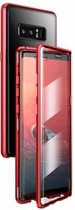 Voor Samsung Galaxy Note 8 Magnetisch metalen frame Dubbelzijdig gehard glazen omhulsel (rood)