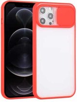 Sliding Camera Cover Design TPU beschermhoes voor iPhone 12 Pro (rood)