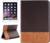 Cross Texture Horizontale Flip Smart Leren Case met Houder & Kaartsleuven & Portemonnee voor iPad Mini 4 (Koffie)