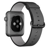Geweven nylon horlogeband voor Apple Watch 42 mm (zwart)