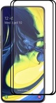 2 STKS ENKAY Hat-prins Volledige lijm 0.26mm 9H 2.5D Gehard glasfolie voor Galaxy A80