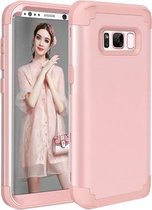 Voor Galaxy S8 + / G9550 Dropproof 3 in 1 Geen opening in het midden Siliconen hoes voor mobiele telefoon (Rose Gold)