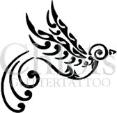 Chloïs Glittertattoo Sjabloon 5 Stuks - Elegant Bird - CH1705 - 5 stuks gelijke zelfklevende sjablonen in verpakking - Geschikt voor 5 Tattoos - Nep Tattoo - Geschikt voor Glitter