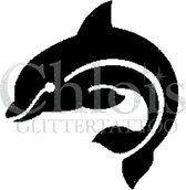 Chloïs Glittertattoo Sjabloon 5 Stuks - Dolphin - CH1317 - 5 stuks gelijke zelfklevende sjablonen in verpakking - Geschikt voor 5 Tattoos - Nep Tattoo - Geschikt voor Glitter Tatto