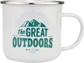 Mok - Top vent - The Great Outdoors - Ancora - Geëmailleerd - Gevuld met verpakte Sorini bonbons - In cadeauverpakking