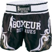 Boxeur Des Rues - Kick/Thai Shorts Camo Tribal Symbol - Zwart - L