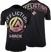 Affliction Gracie Fighter T Shirt Black UFC MMA Kleding Kies uw maat: S