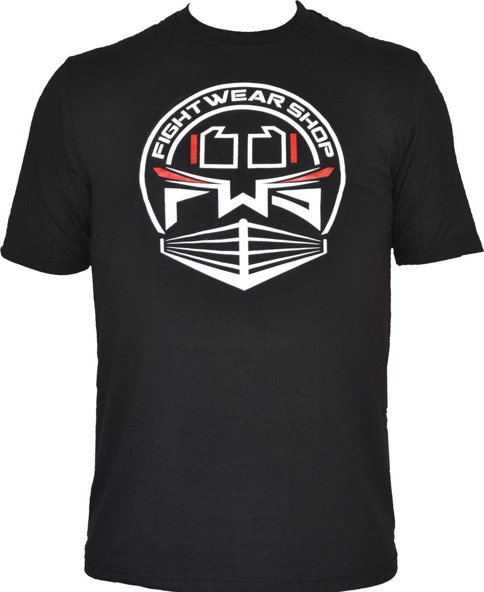 Fightwear Shop Ring Logo T Shirt Kids Zwart Wit Rood - Kids - 8 Jaar