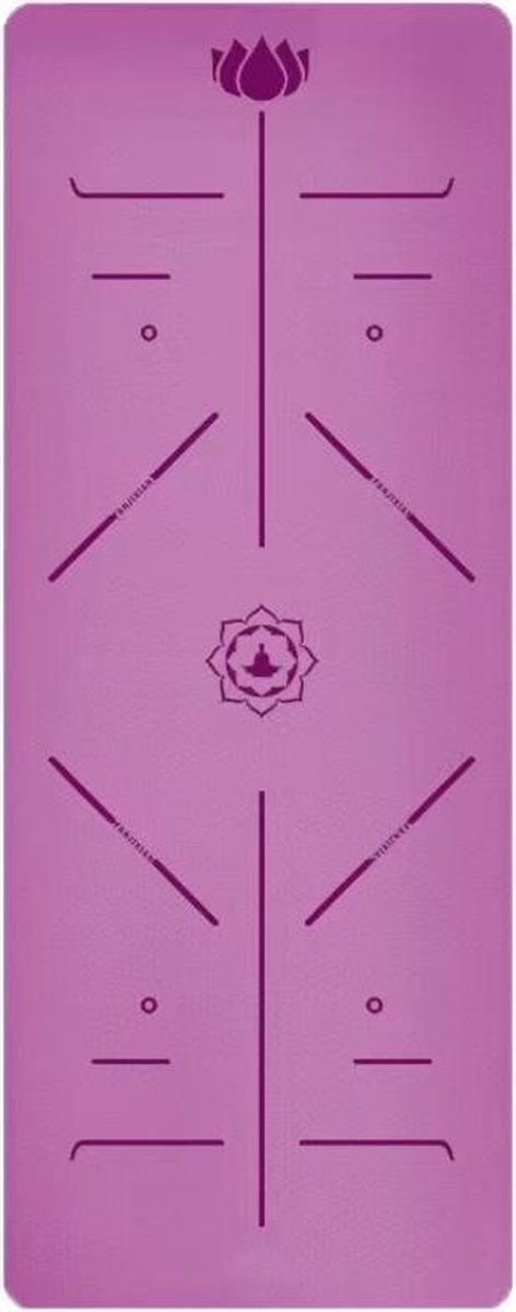 FreeMind Premium Yoga Mat Paars/Purple Natuurlijk Rubber Anti-Slip Fitness Mat 183*68cm