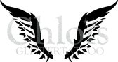 Chloïs Glittertattoo Sjabloon 5 Stuks - Wings - CH4024 - 5 stuks gelijke zelfklevende sjablonen in verpakking - Geschikt voor 5 Tattoos - Nep Tattoo - Geschikt voor Glitter Tattoo,