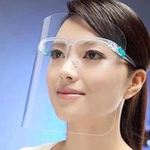 Écran facial anti-éclaboussures - Avec porteur de lunettes - Transparent - 100 pièces