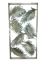 Bladeren Rechthoek - Wanddecoratie - Oud Goud - 120 x 60 cm
