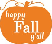 Raam / Muur / Deur / Indoor sticker - halloween herbruikbare sticker - halloween pompoen - Happy Fall y'all