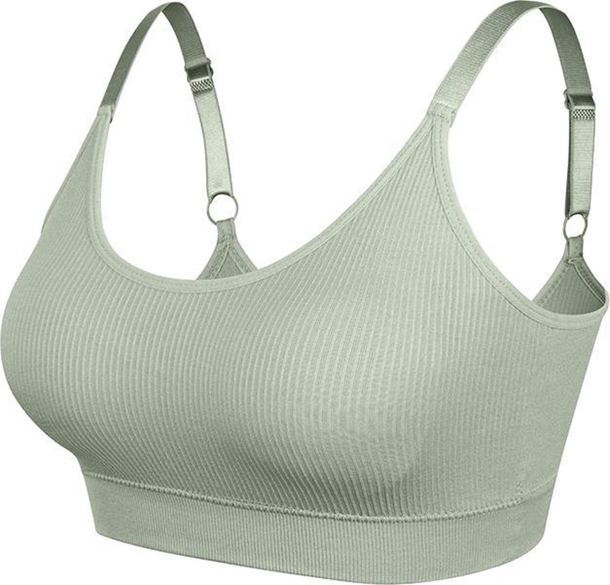 Sport bh met pads kleur Grijsgroen Seamless bh one size Fitness sport bh
