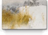 Schilderij - Winter Haas - Bruno Liljefors - 30 x 19,5 cm - Niet van echt te onderscheiden handgelakt schilderijtje op hout - Mooier dan een print op canvas.