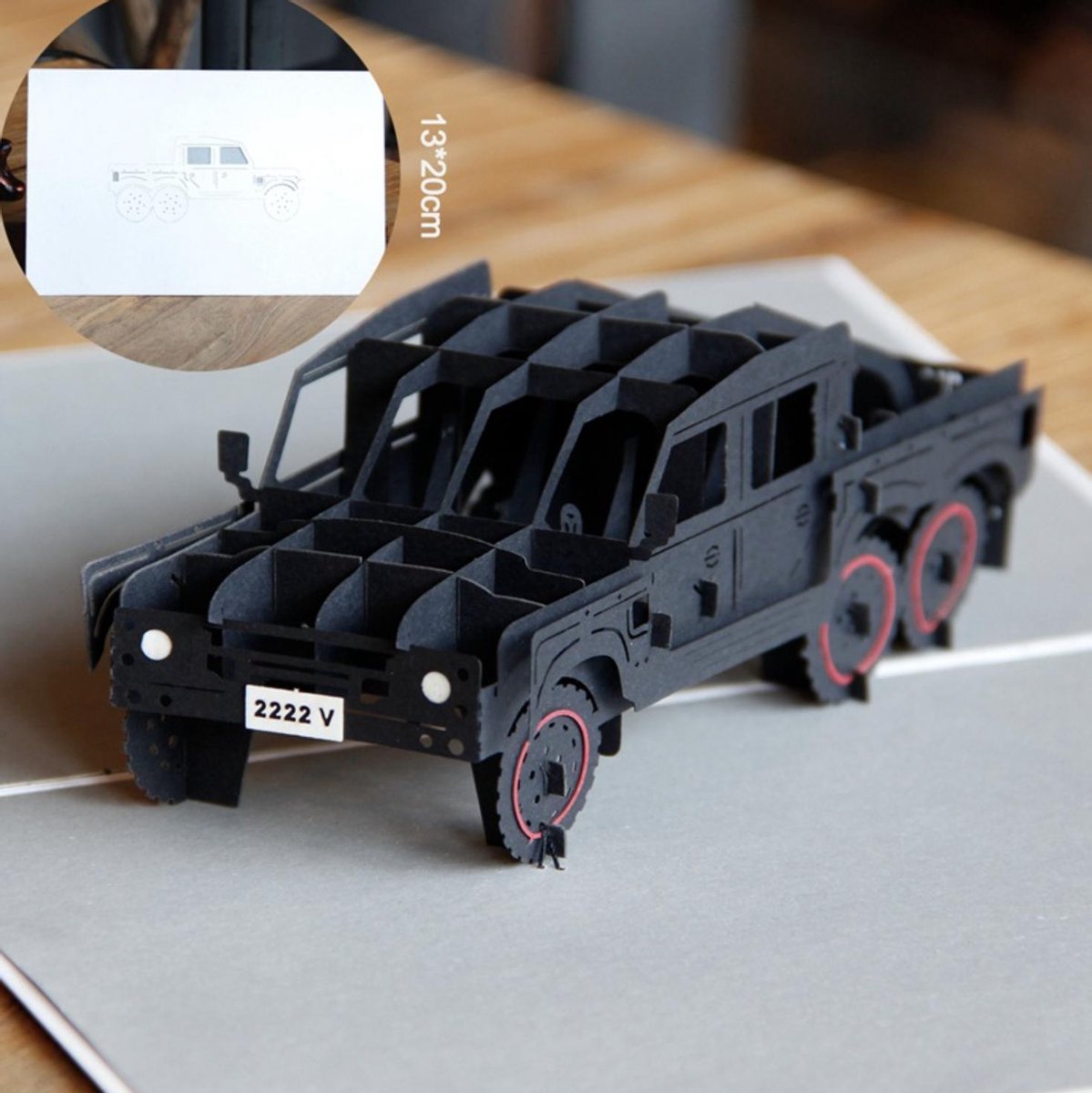 Jeep Car Pop Up kaart voor verjaardag en vaderdag - vaderdag tip
