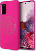 Guess Silicone 4G Circle Back Case - Geschikt voor Samsung Galaxy S20 - Fuchsia