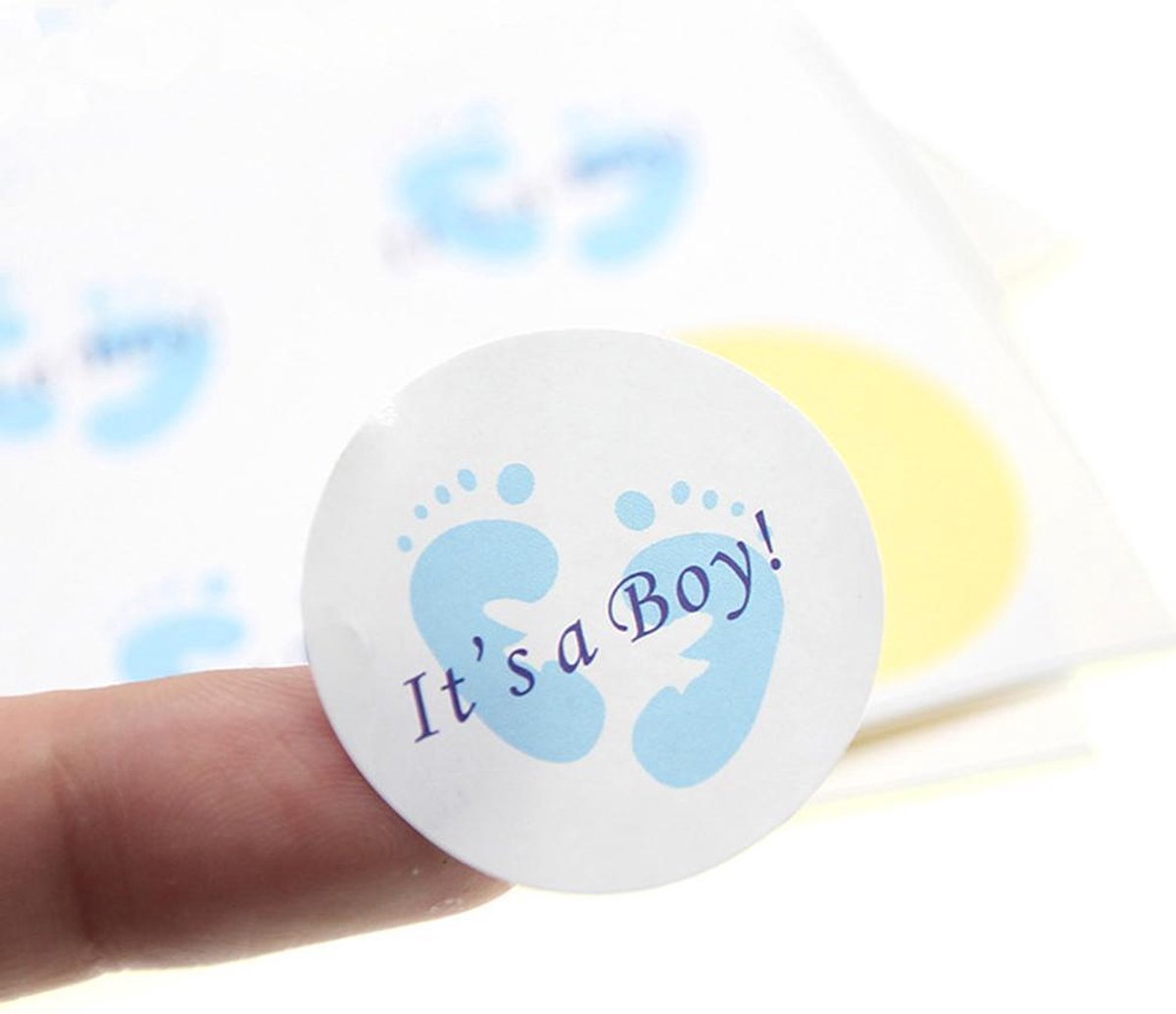 DW4Trading Stickervel It's A Boy - Sluitstickers - Ø 3 cm - 100 Stuks - Blauw
