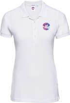 FitProWear Slim-Fit Polo Rosa Dames - Wit - Maat XL - Poloshirt - Sportpolo - Slim Fit Polo - Slim-Fit Poloshirt - T-Shirt - Katoen polo - Polo -  Getailleerde polo dames - Getaill