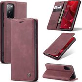 CaseMe - Hoesje geschikt voor Galaxy S20 FE - Wallet Book Case - Magneetsluiting - Rood