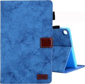 Voor Galaxy Tab A 8.0 & S Pen (2019) Zakelijke Stijl Horizontale Flip Leren Case, met Houder & Kaartsleuf & Fotolijst & Slaap / Wekfunctie (Blauw)