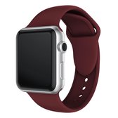 Dubbele klinknagels siliconen horlogeband voor Apple Watch Series 3 & 2 & 1 38 mm (wijnrood)