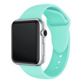 Siliconen horlogeband met dubbele klinknagels voor Apple Watch Series 3 & 2 & 1 42 mm (mintgroen)
