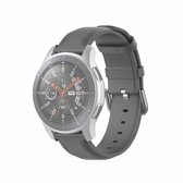 Voor Samsung Galaxy Watch 3 45 mm 22 mm lederen band met ronde staartgesp (grijs)