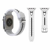 Voor Apple Watch Series 3 & 2 & 1 42mm Fashion lachend gezicht patroon siliconen horlogebandje (wit)