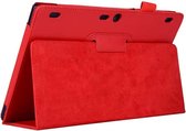 Litchi Texture horizontale flip effen kleur lederen tas met dubbelvouwbare houder voor Lenovo Tab2 A10-70 (rood)