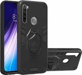 Voor Xiaomi Redmi Note 8 2 in 1 Armor Knight Series PC + TPU beschermhoes met onzichtbare houder (zwart)