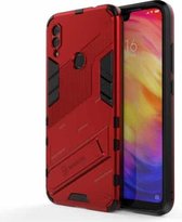 Voor Xiaomi Redmi Note 7 Punk Armor 2 in 1 PC + TPU schokbestendig hoesje met onzichtbare houder (rood)