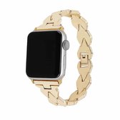 Voor Apple Watch Series 5 en 4 44 mm / 3 en 2 en 1 42 mm diamanten roestvrijstalen horlogebandriem (goud)