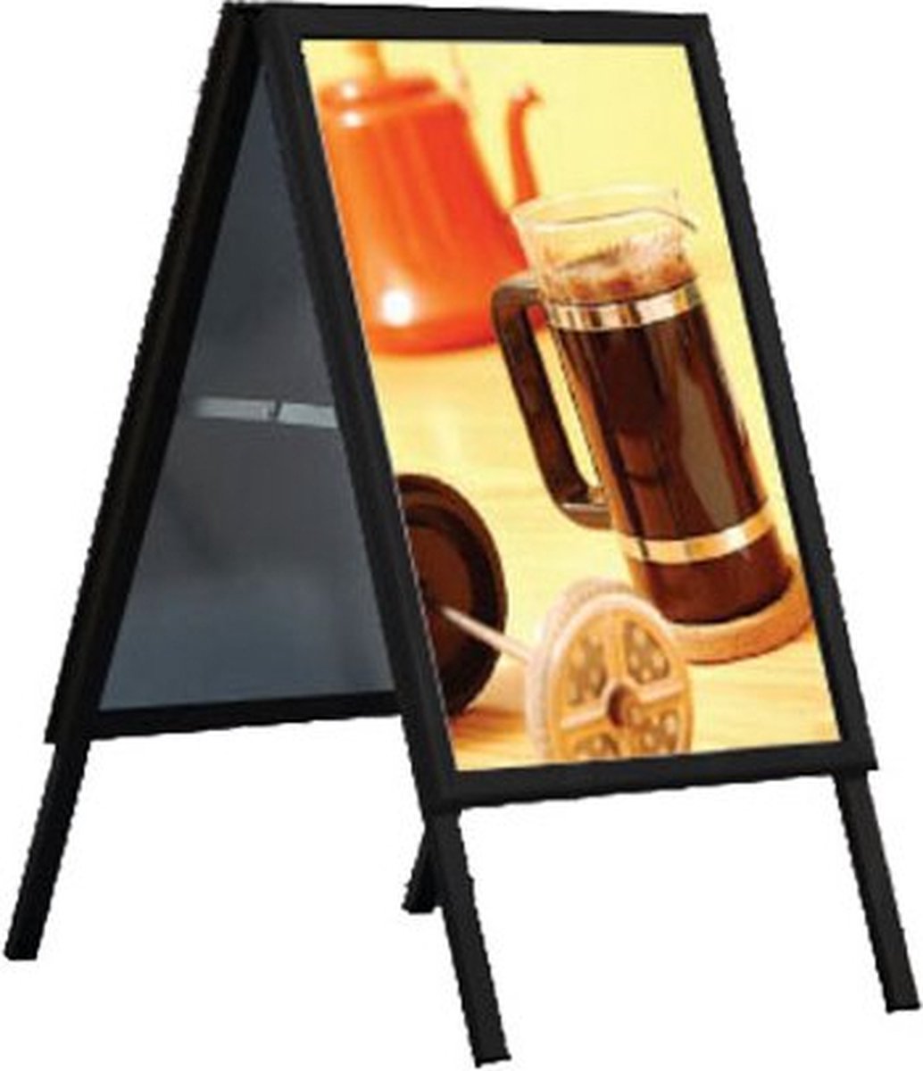 Stoepbord Basic Budget B1 zwart aluminium reclamebord A vorm dubbelzijdig klantenstopper