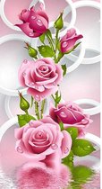 Diamond painting- roos rozen roze - parteile 56x30 cm
