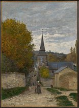 Kunst: Straat in Sainte-Adresse van Claude Monet. Schilderij op aluminium, formaat is 100X150 CM