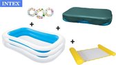 zwembad - zwembad intex afdekzeil- GRATIS 1x Zwemring - afdekhoes - familie zwembad - opblaasbare zwembad - COMBIDEAL - 262x175x56cm - Waterhangmat  – hoofdsteun - Water hangmat - hangmat