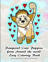 Pampered Cute Puppies from Around the World Easy Coloring Book