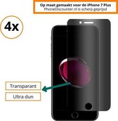 4x iPhone 7 Plus Privacy Screenprotector | Premium Kwaliteit | Privacy Tempered Glass | Anti Spy Protective Glass | Gehard Glas Privacy | Bescherm Glas