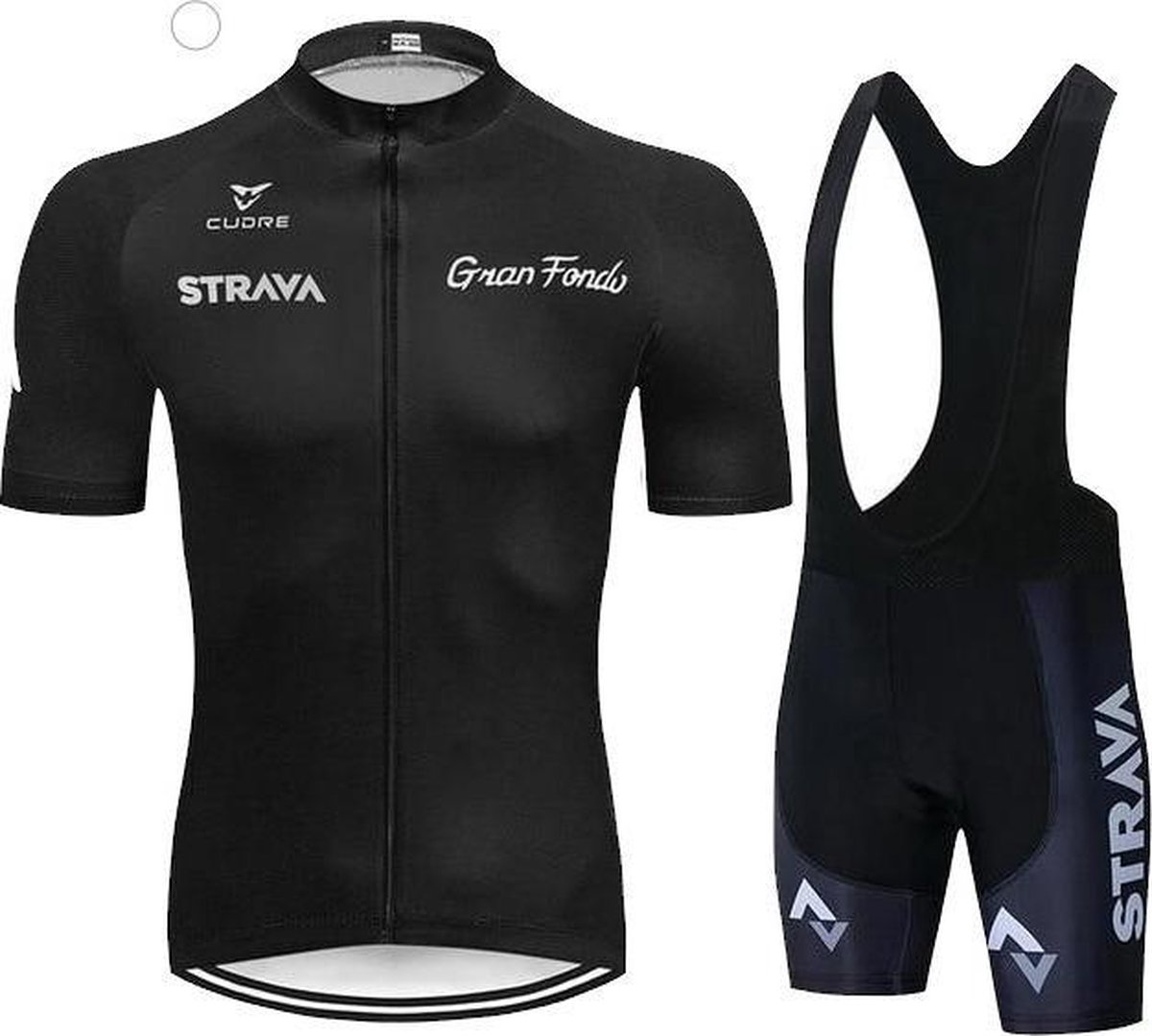 Gran Fondo - wielerkleding - Grijs - wielerset - maat L - fiets - shirt - wieleroutfit - fietskledi
