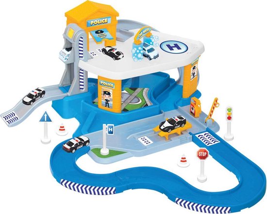 Omringd Minachting Zeebrasem Politie garage - Garage speelgoed – Auto speelgoed jongens – Racebaan –  Autogarage... | bol.com
