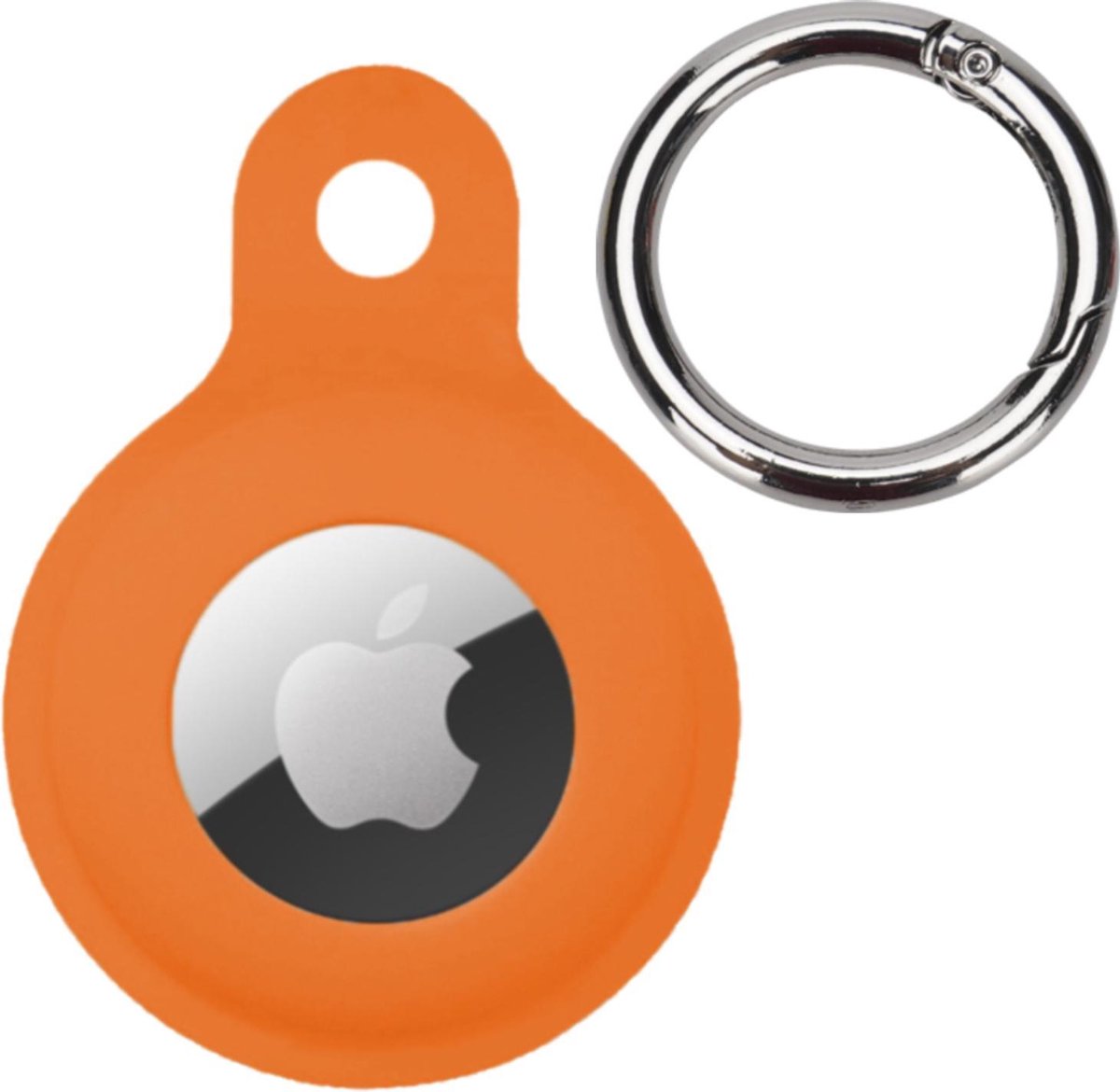 Hoesje Geschikt voor Apple AirTag Hoesje Case Hoesje Geschikt voor Apple AirTag Sleutelhanger Siliconen Hoes - Oranje