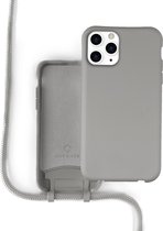 Coverzs Silicone case met koord iPhone 12 Pro Max - grijs