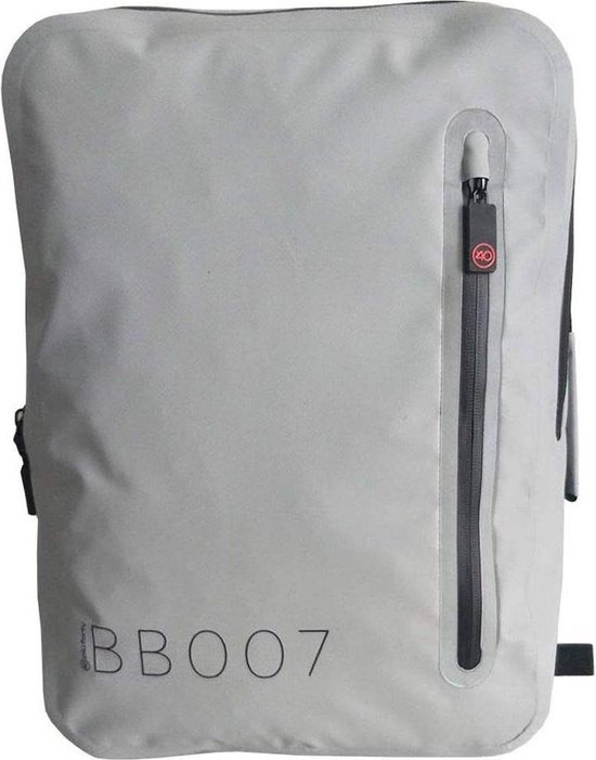 Piu Forty BAYBAG Backpack 18Lt  Waterproof dry bag  col. GREY, Fabric:500D tarpaulin, feature: IPx4, size:29X13X41,5cm. USB connector reflex stripes