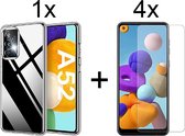 iParadise Samsung Galaxy A52 hoesje transparant siliconen case hoes cover hoesjes - 4x samsung galaxy a52 screenprotector