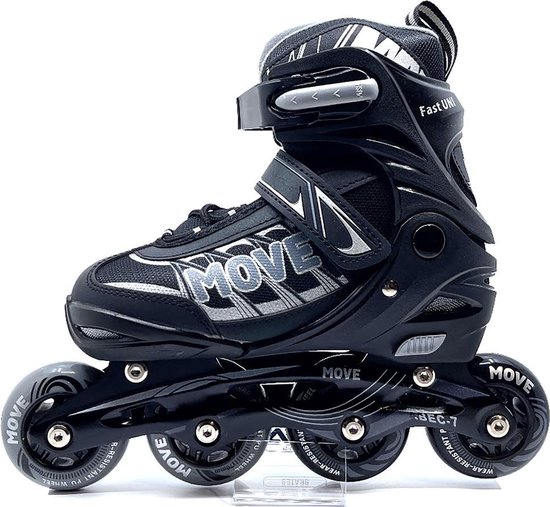 MOVE - Fast - Uni - skates voor kind - Zwart - Maat 30-33 - Verstelbaar - Skeelers | bol.com