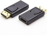 NÖRDIC DPHM-100 DisplayPort naar HDMI adapter - 4K 30Hz - Zwart