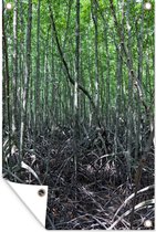 Tuindecoratie Dunne boomstammetjes in het drasland van het Nationaal park Mangroves - 40x60 cm - Tuinposter - Tuindoek - Buitenposter