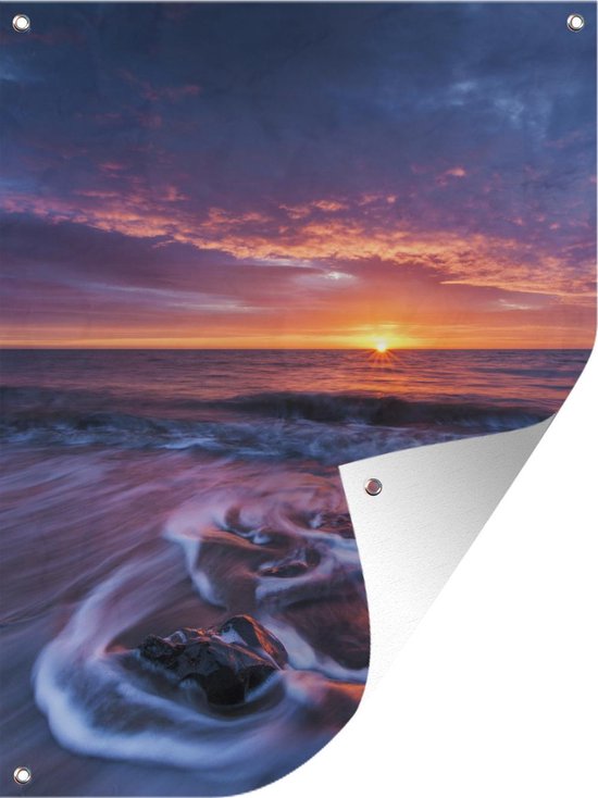 Affiche de jardin Coucher de soleil sur la mer du Nord dans le parc  national anglais... | bol.com
